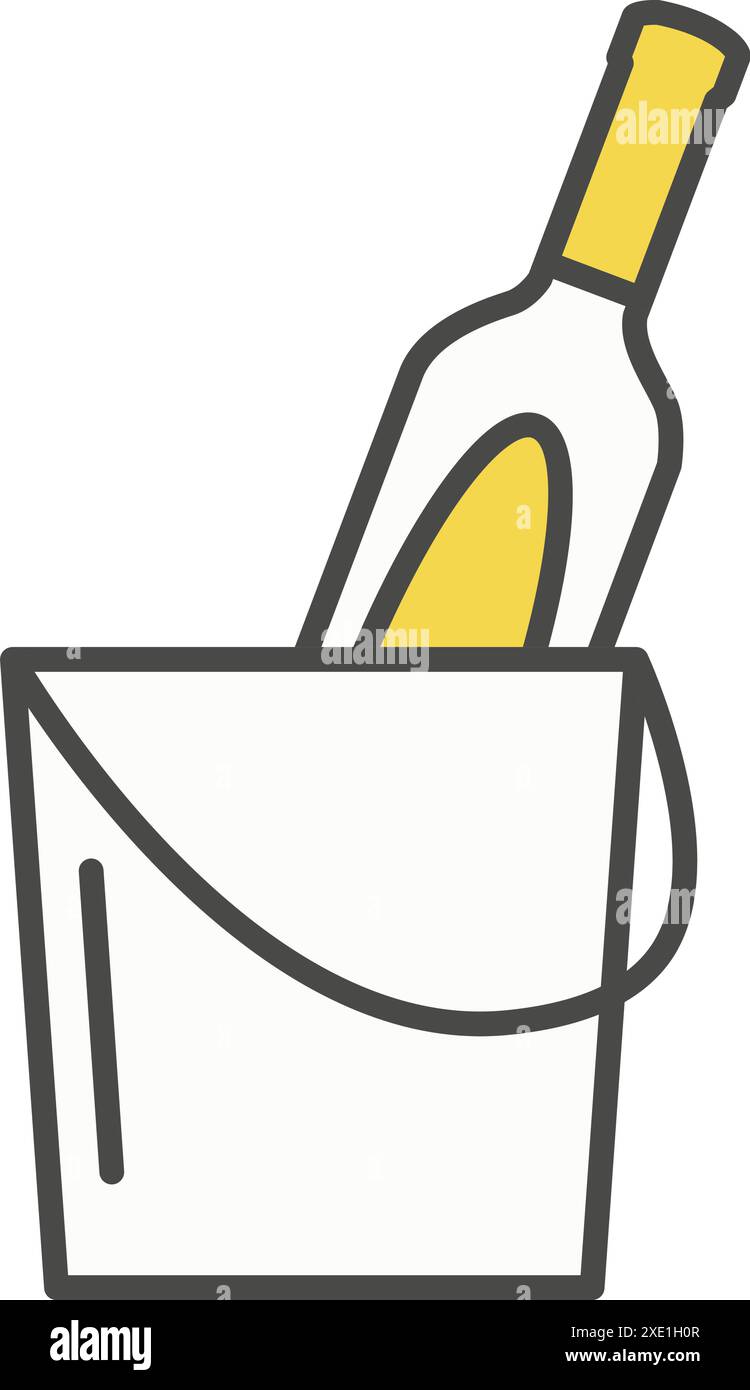 Bottle of wine in ice bucket vector icon Stock Vector Image & Art - Alamy