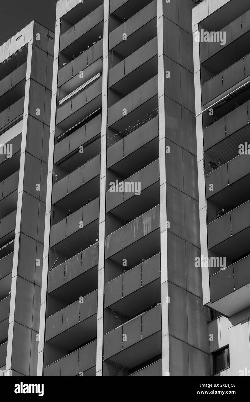 Modern high rise building windows Black and White Stock Photos & Images ...