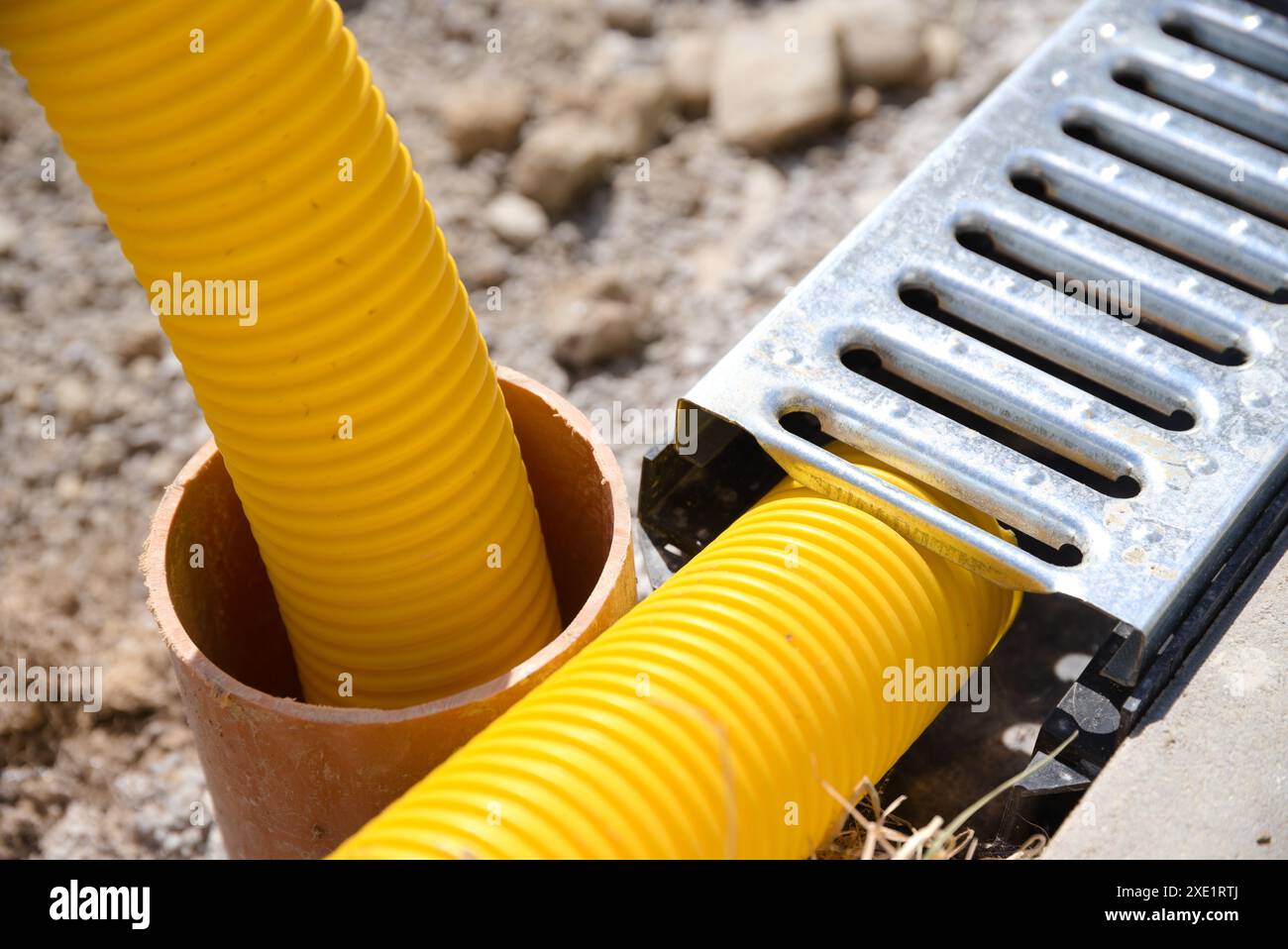 Shoddy job on construction site when connecting drainage channel ...