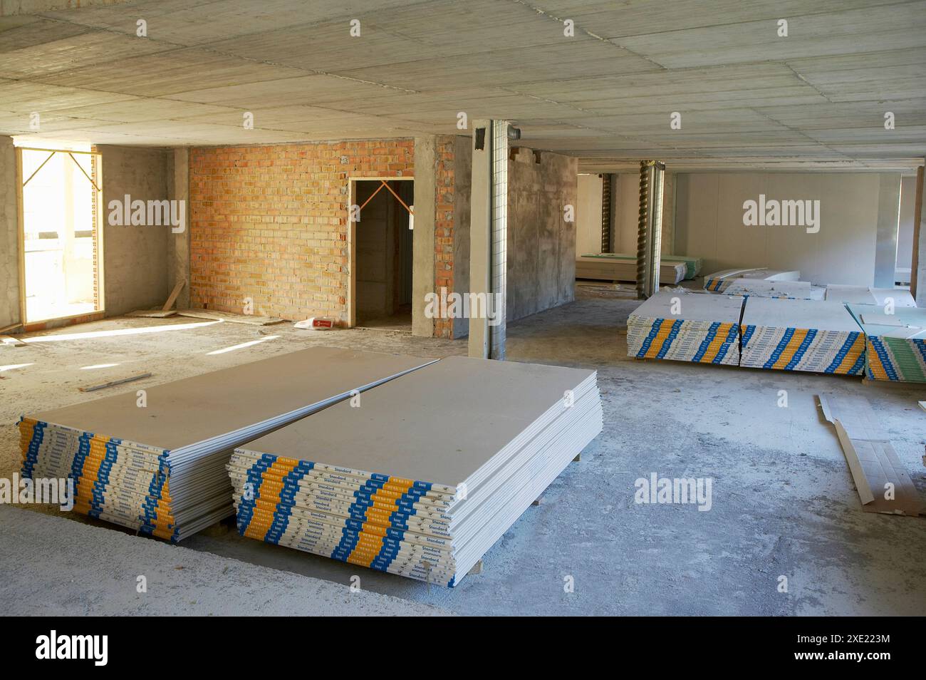 Housing construction, drywall Stock Photo