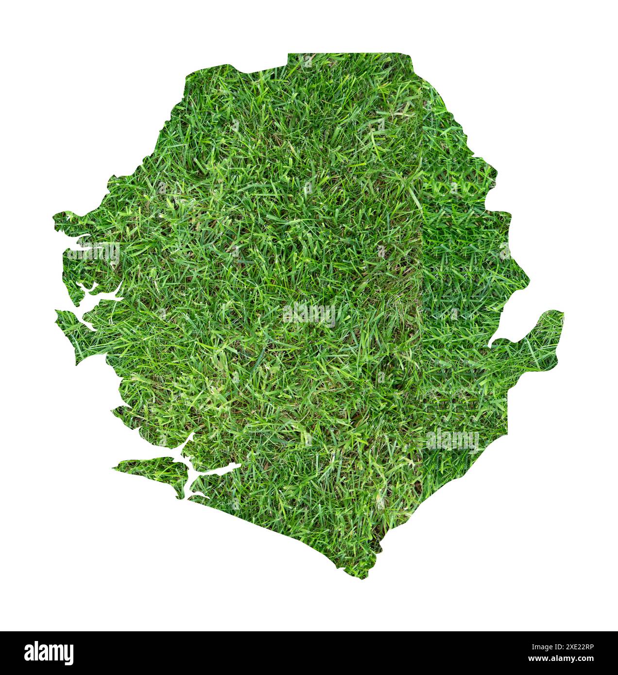 Map of Sierra Leone showing the country as a grass football field Stock ...