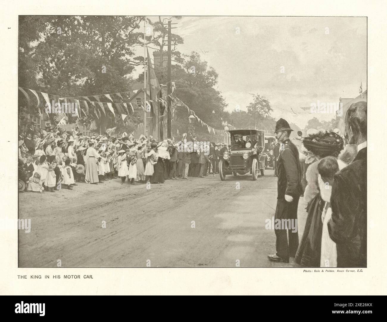 King Edward VII in his motor car. Transport. 1910 Stock Photo