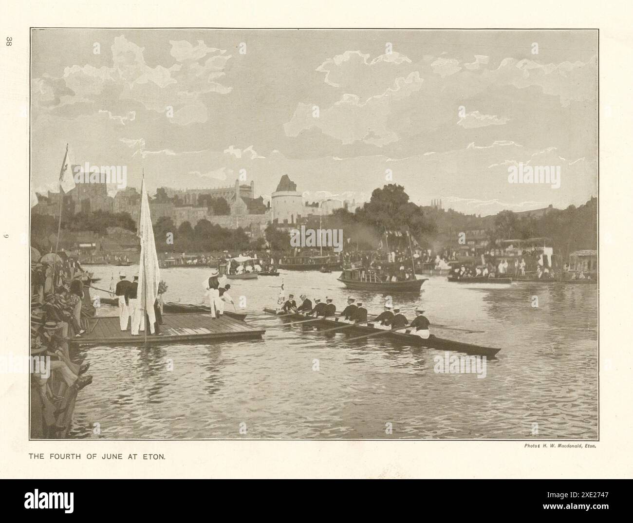 The Fourth of June at Eton. Rowing. Windsor Berkshire. 1910 Stock Photo