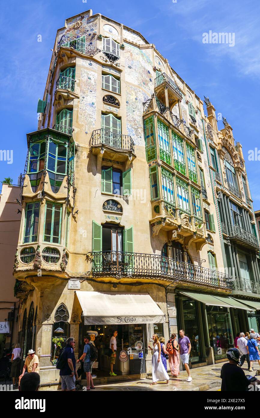 Majorca Building Palma de Mallorca, Spain- May 24, 2024: Famous Can Forteza Rey Art ...