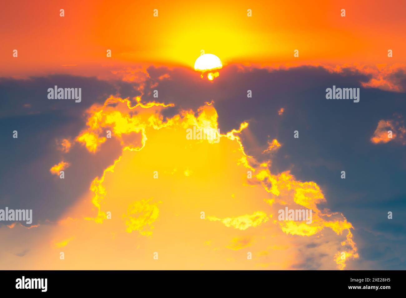 Sunset sky dramatic sunset clouds Stock Photo