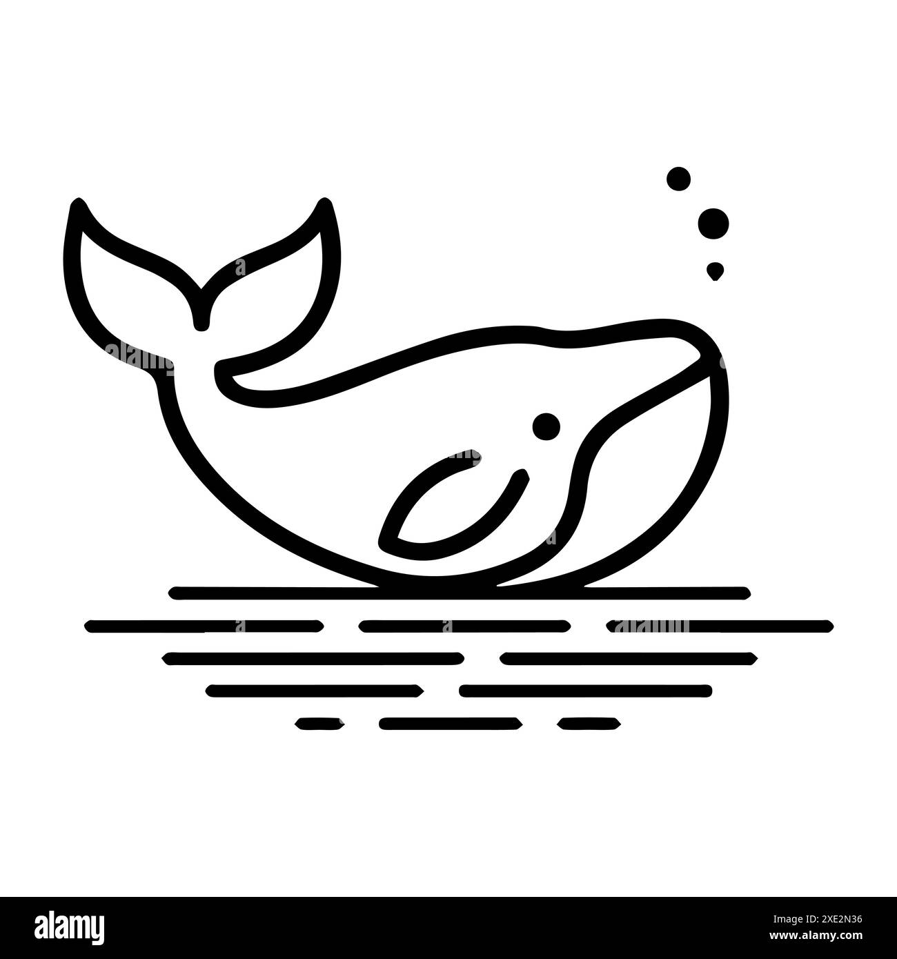 Whale icon or modern line symbol. Vector line art and icon design with ...
