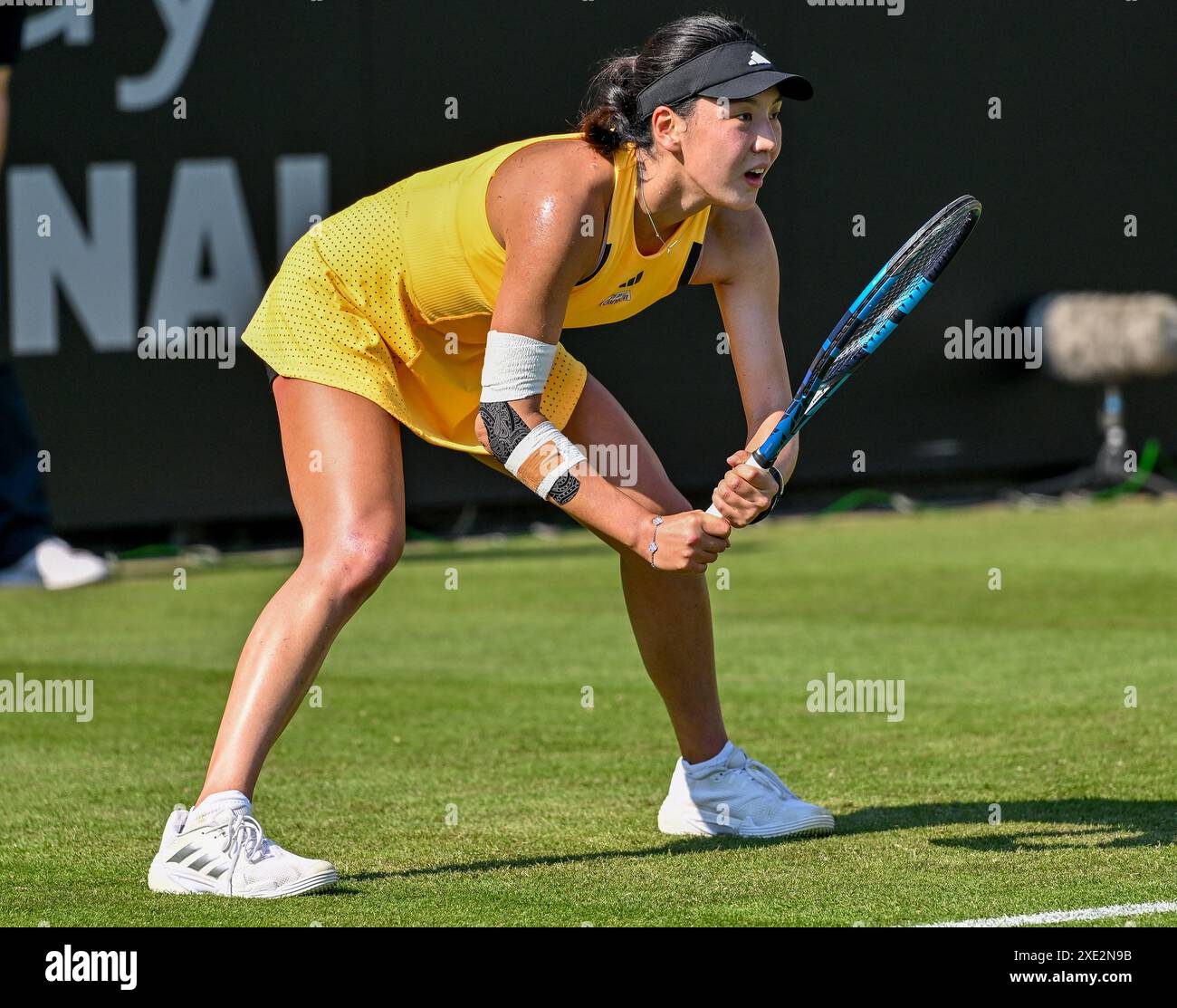 Eastbourne, UK, 25 June 2024. Daria KASATKINA beat Xinyu WANG (Pic) during the Rothesay International Tennis Tournament at Devonshire Park , Eastbourne, East Sussex, UK. Stock Photo