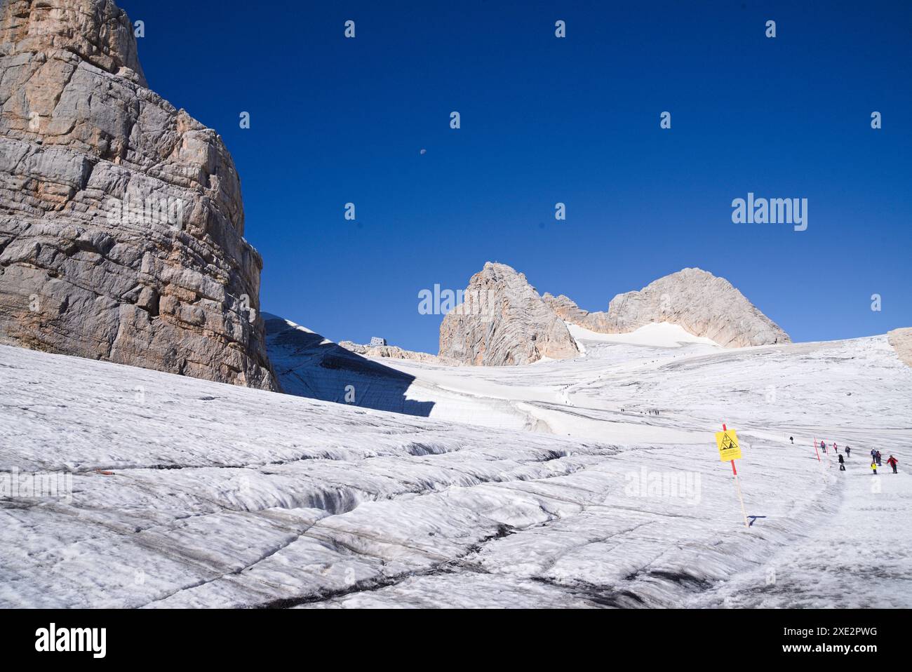 Mountaineering in the Dachstein Mountains with glacier ice - mountain massif Austria Stock Photo