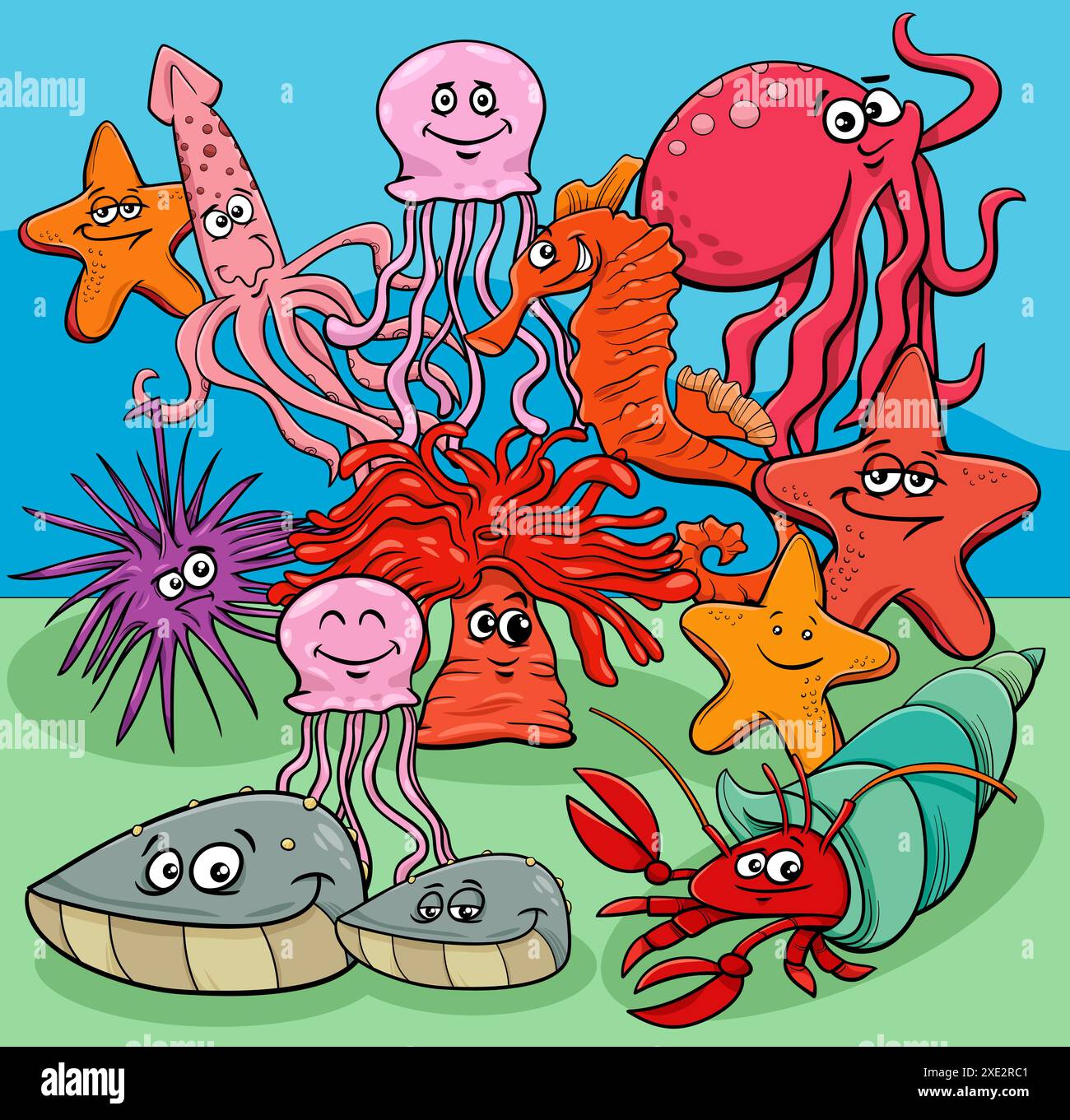 Cartoon Marine Animal Characters Group Underwater Stock Photo Alamy Cartoon Marine Animal Characters Group Underwater Stock Photo Alamy