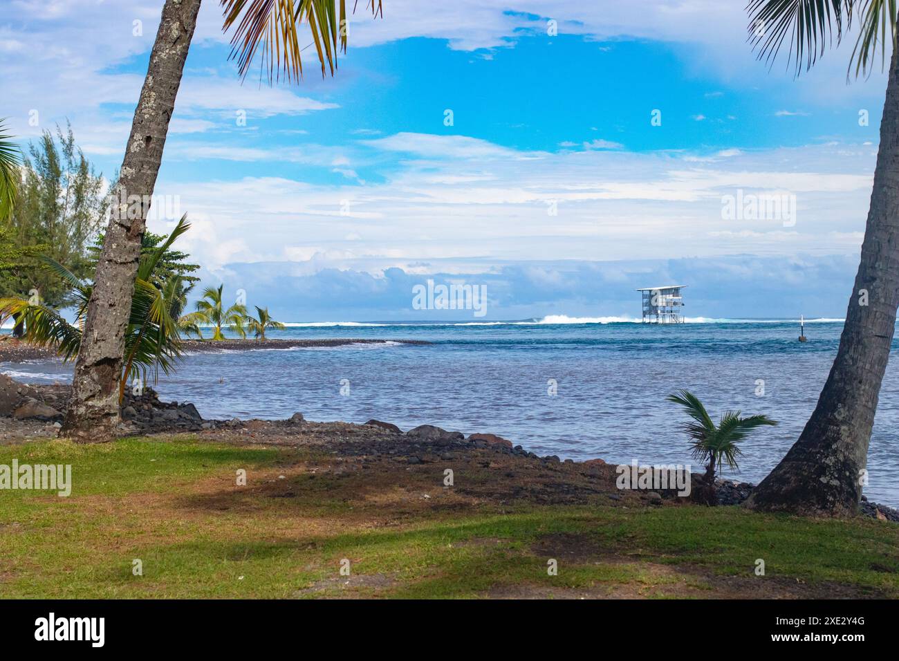 Teahupoo, Tahiti, French Polynesia - June 7, 2024 - the judges' tower ...