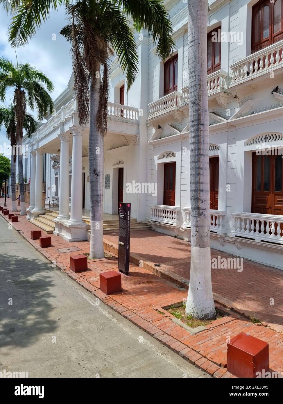 Colombia, Santa Marta, colonial facade of the courthouse Stock Photo