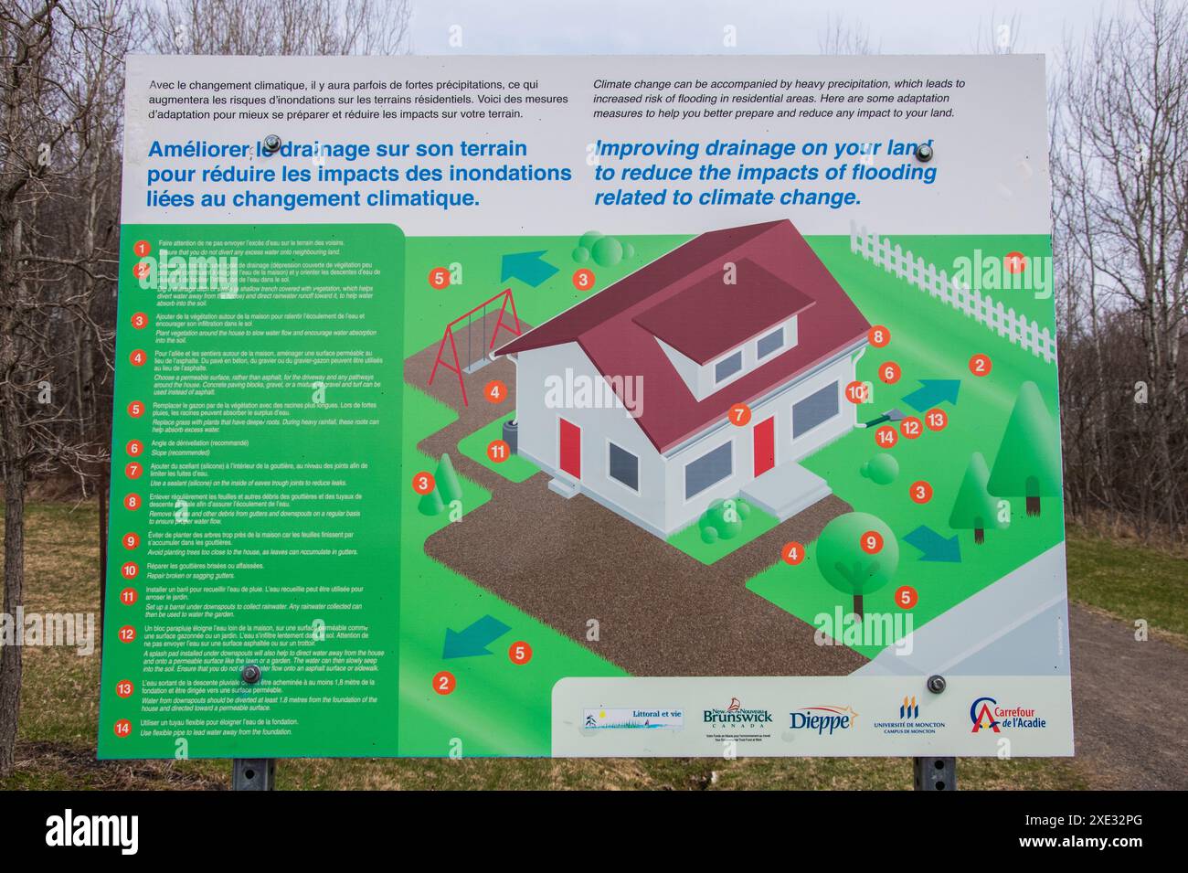 Pg Information Sign Information sign on improving drainage at Riverfront Park in Dieppe ...