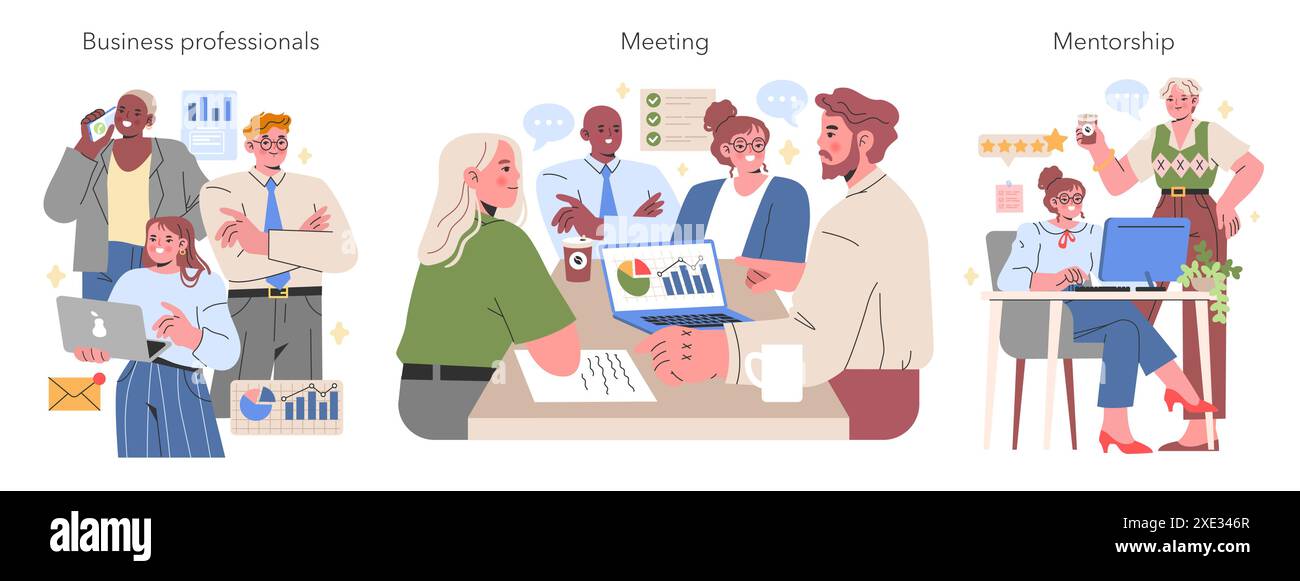 Business Professionals concept A visual narrative of corporate ...