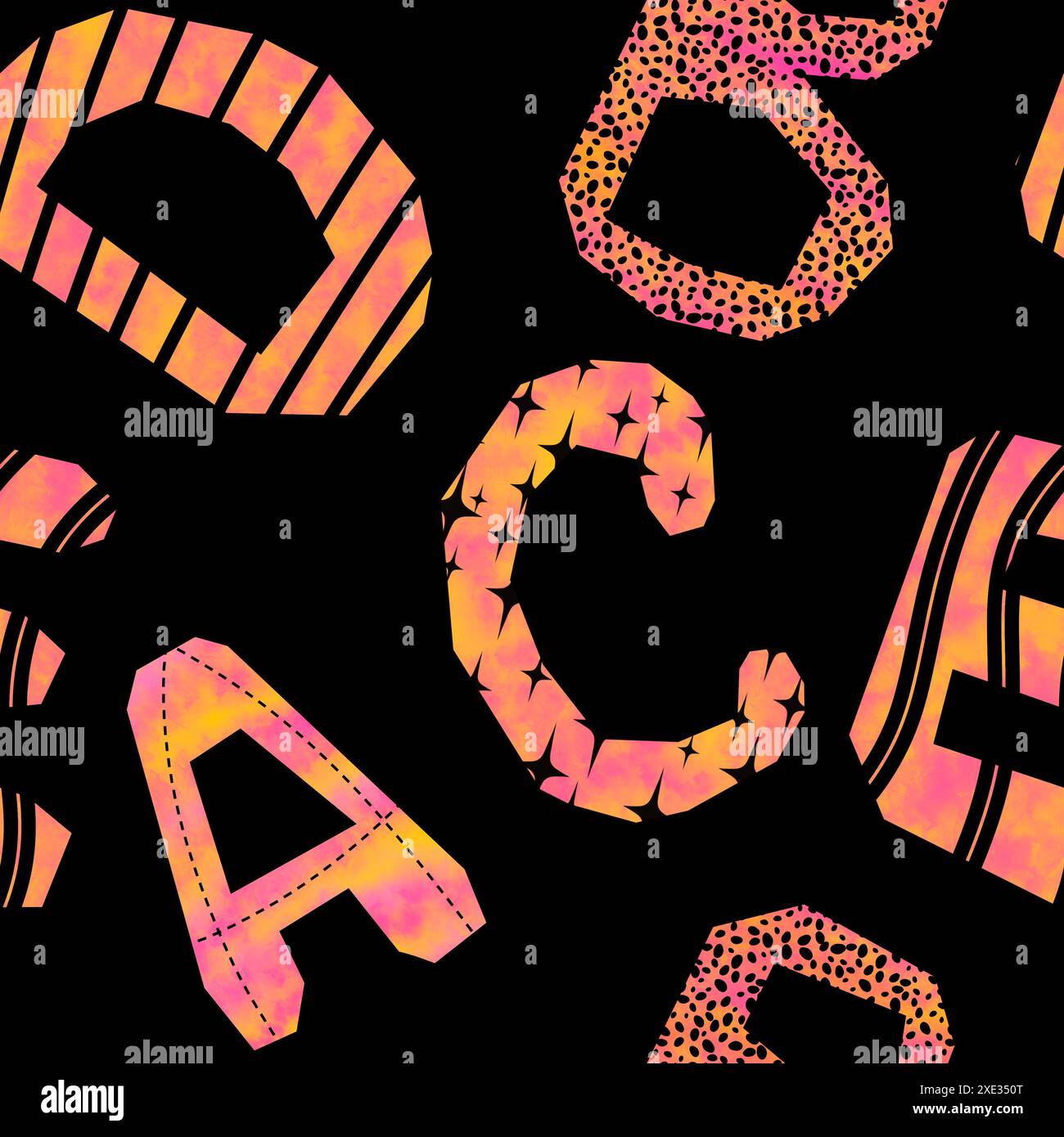 Cartoon alphabet seamless kindergarten pattern for wrapping paper and ...