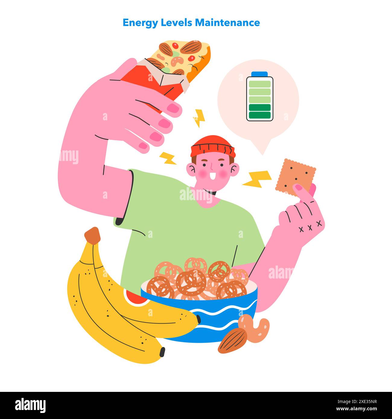 Healthy Snacking concept. Choices for sustaining energy with smart food ...
