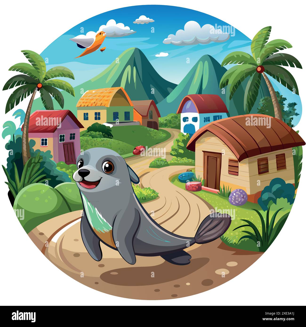 Caribbean Monk Seal oppressive runs village vector. AI generated image ...