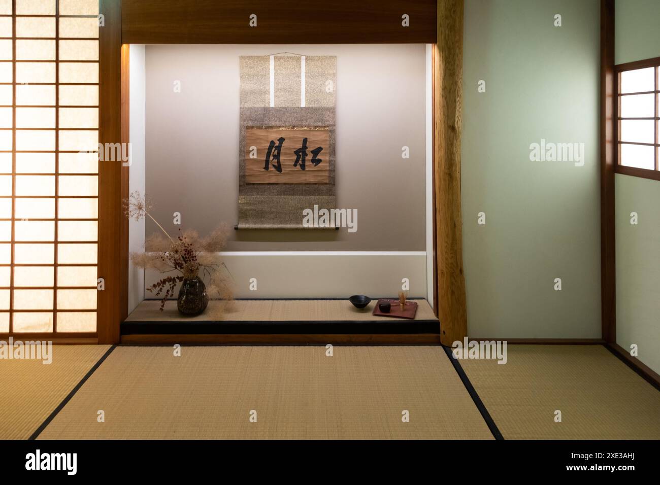 Japanese traditional tea room interior - minimal design, nobody Stock Photo