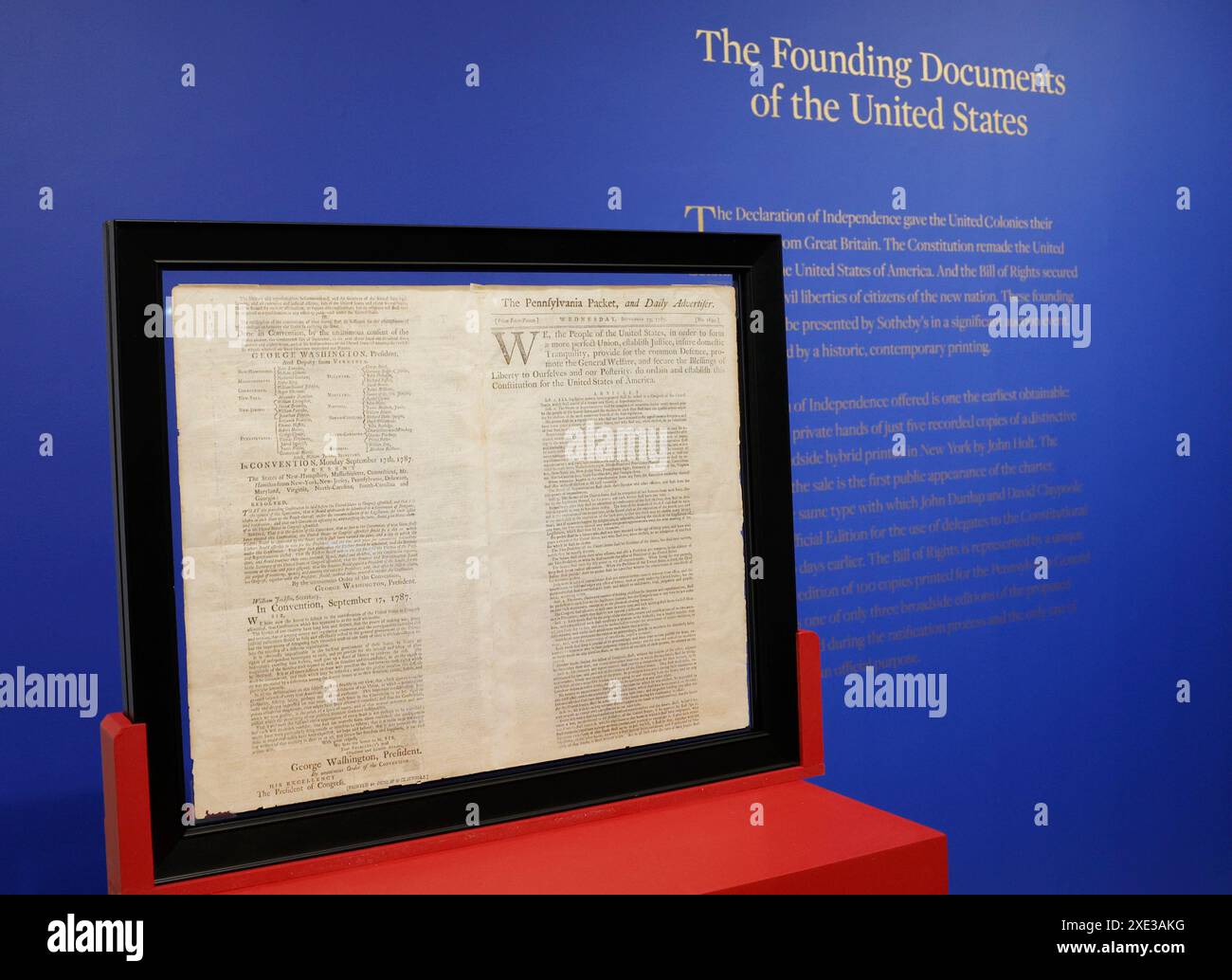 copy of the declaration of independence found in box