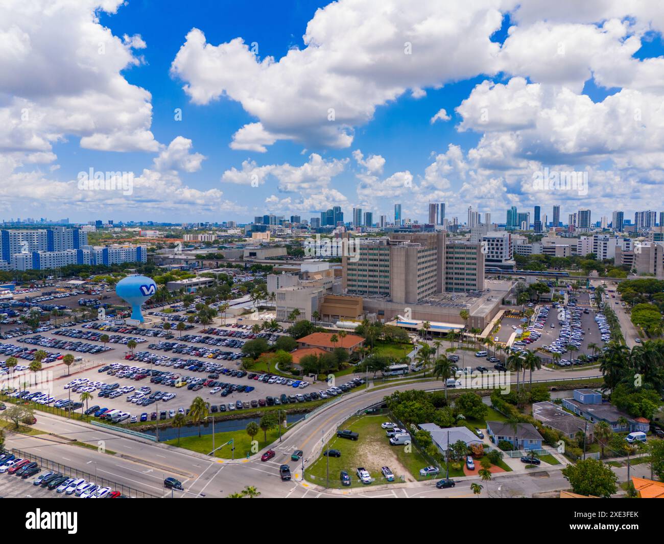 Miami, FL, USA - May 31, 2024: Miami VA Hospital Medical Center. Aerial drone photo circa 2024 Stock Photo