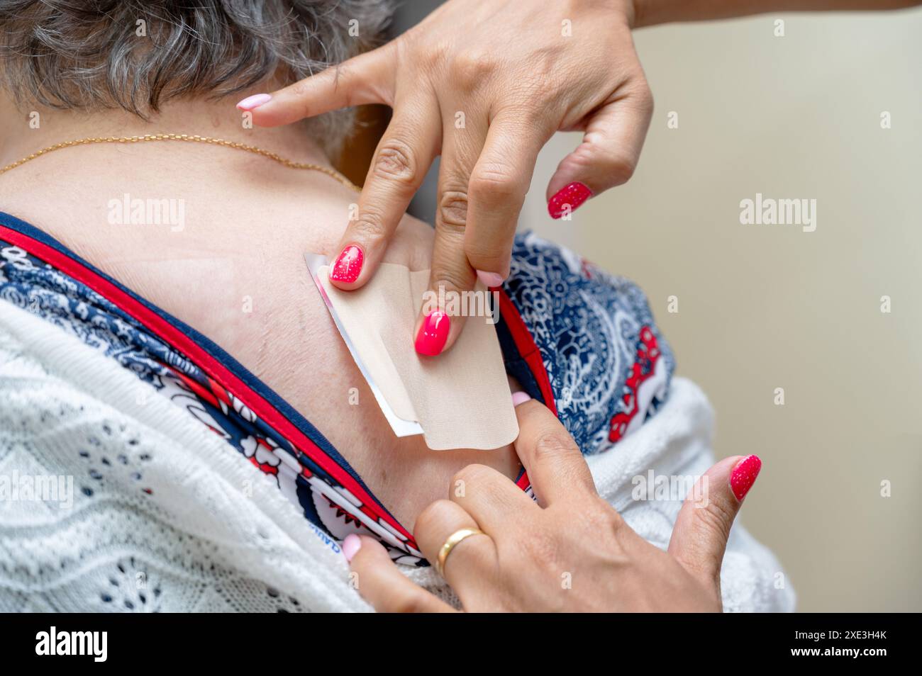 Senior patient adhesive patch hi-res stock photography and images - Alamy