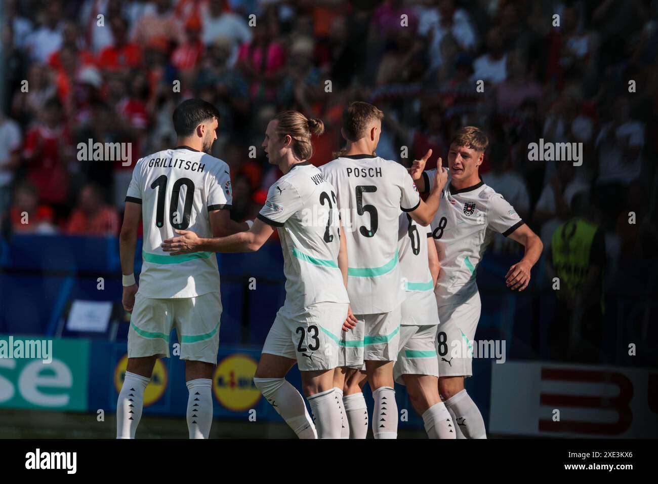 Austria team goal celebrations during UEFA Euro 2024 - Holland vs