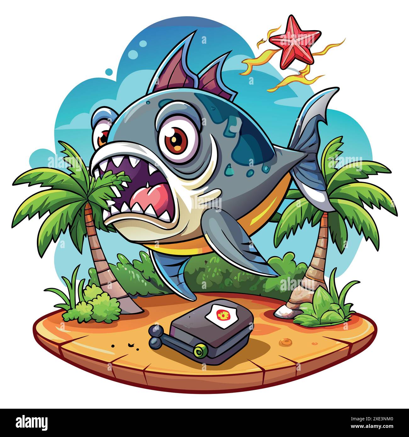 Clearnose Skate fish rejected screams island vector. AI generated image ...