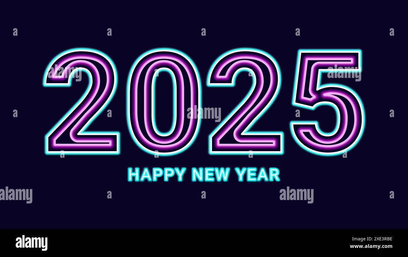 2025 new year asian chinese. Digit design. Happy new year text design