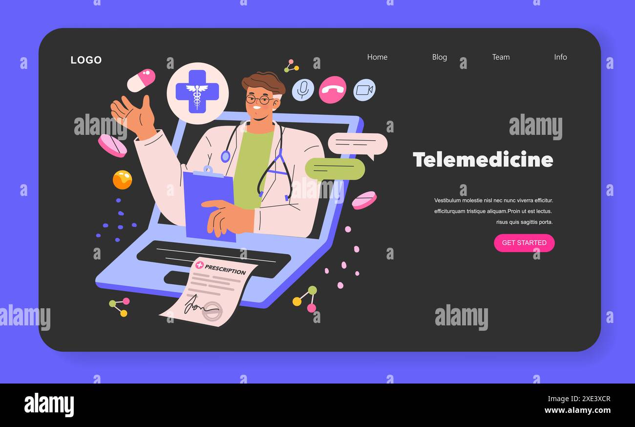 Telemedicine concept. Digital healthcare platform with virtual doctor ...