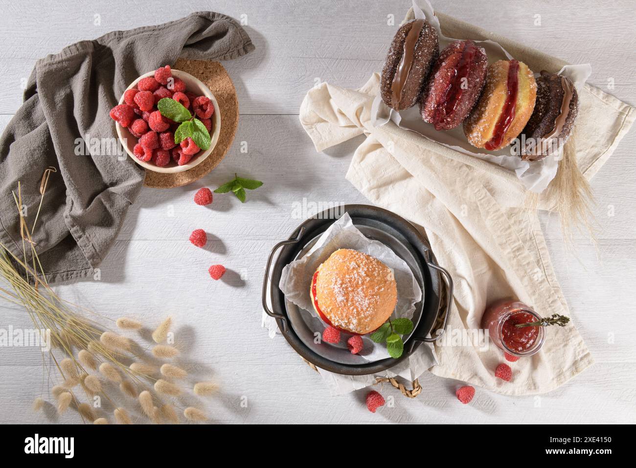 Portuguese fried dough with sugar Stock Photo