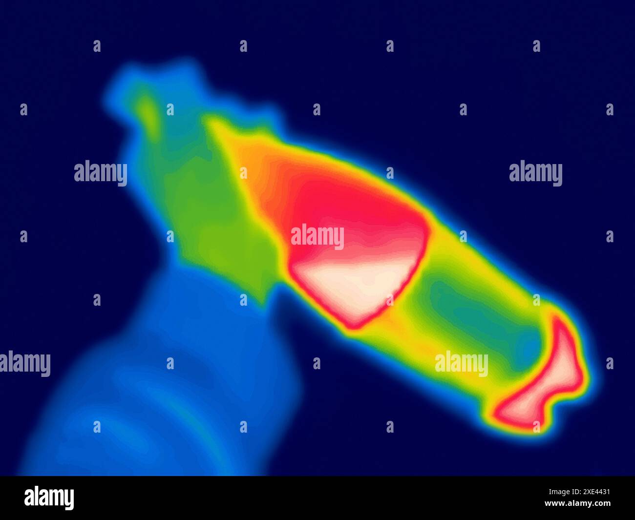 Plastic bottle with drink infrared Stock Photo