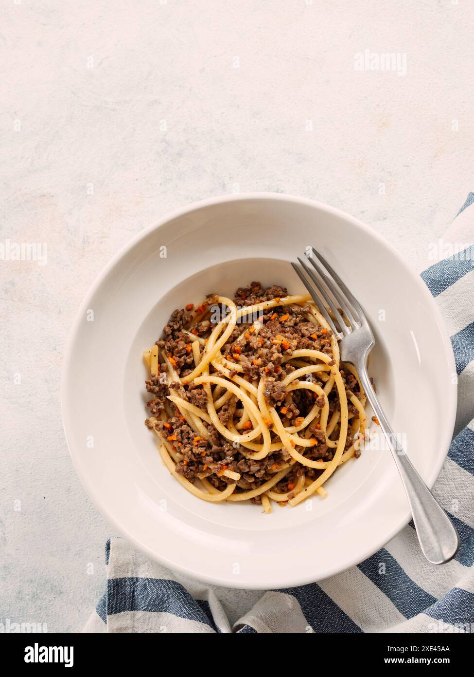 Spaghetti with minced meat Stock Photo