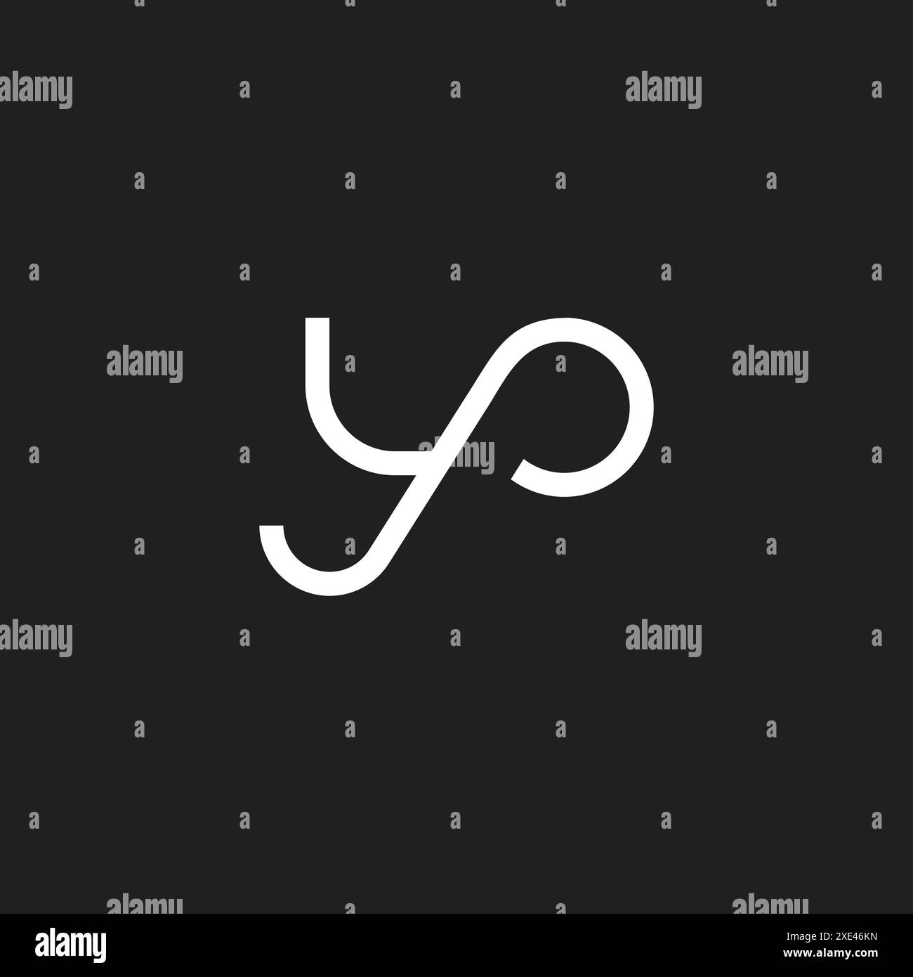 letter yp thin line simple geometric logo vector Stock Vector