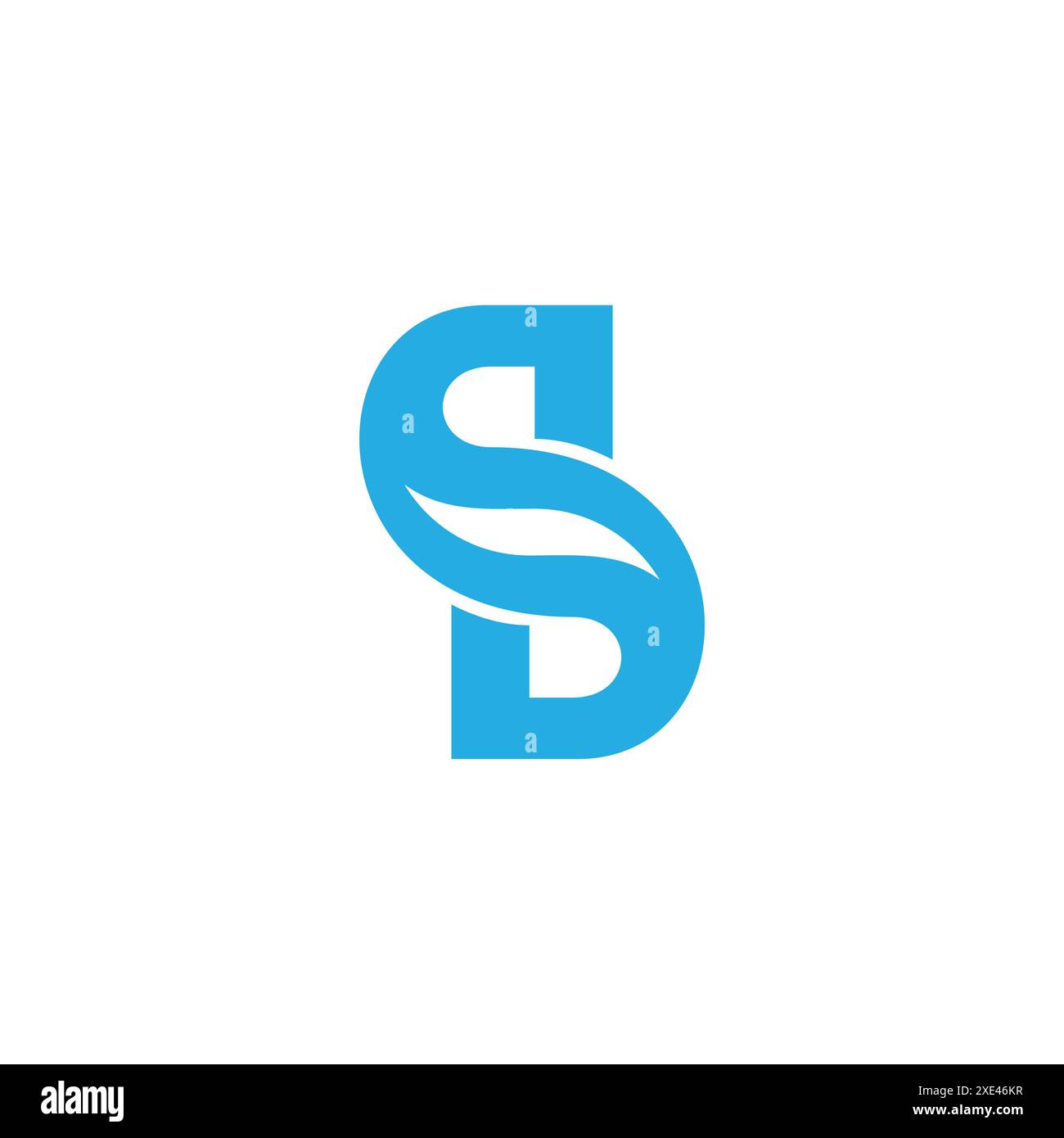 letter sd curves blue water abstract logo vector Stock Vector