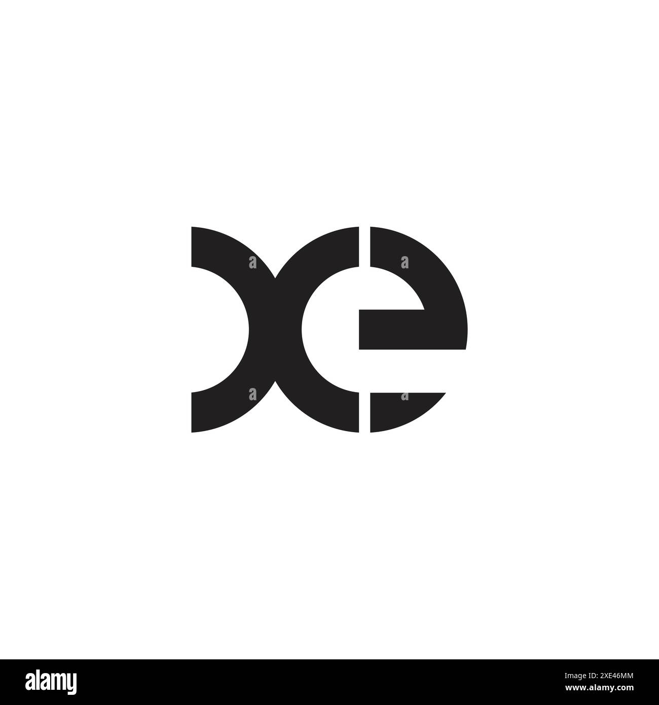 letter xe simple linked geometric logo vector Stock Vector
