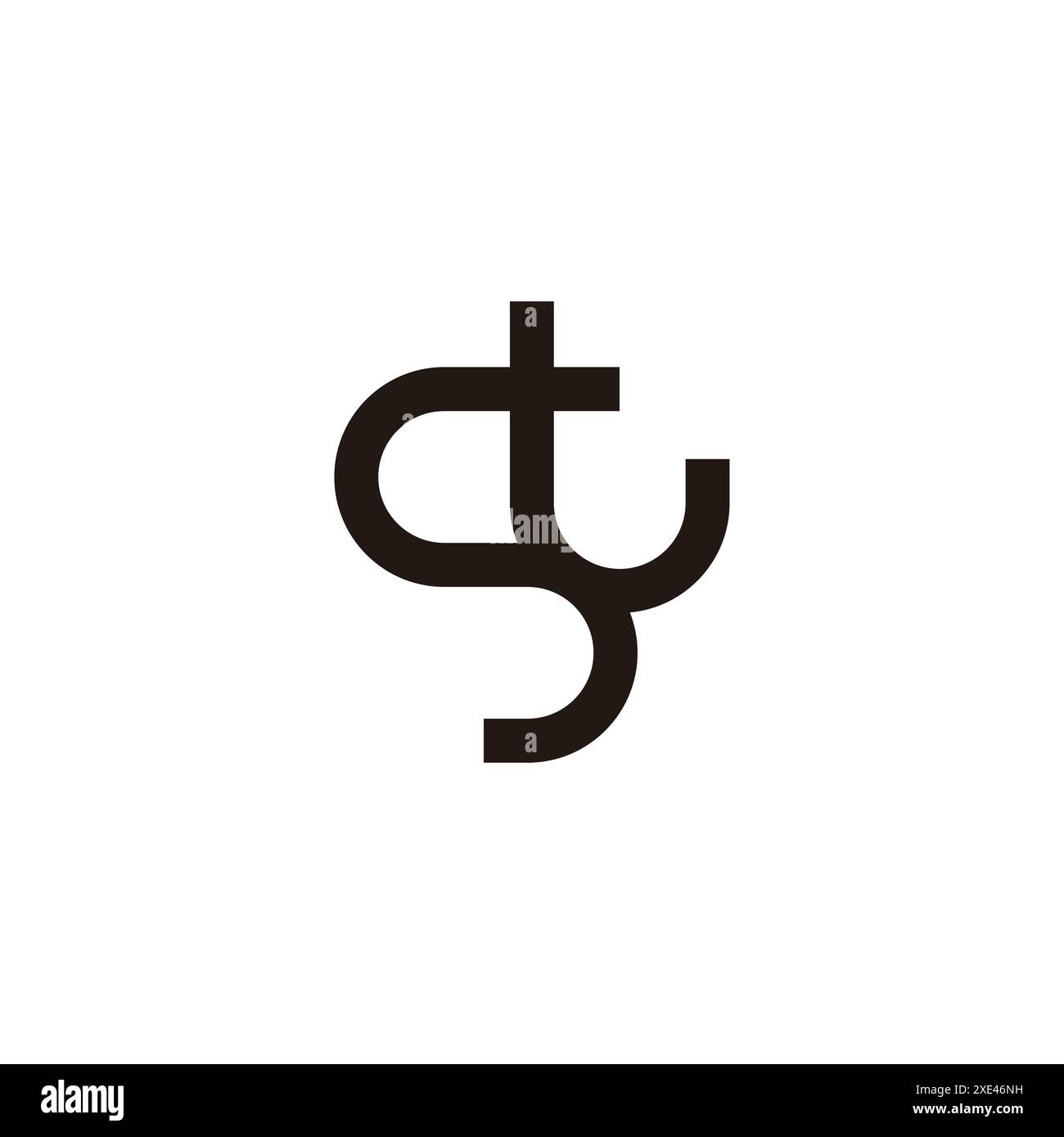 letter st linked geometric line simple logo vector Stock Vector