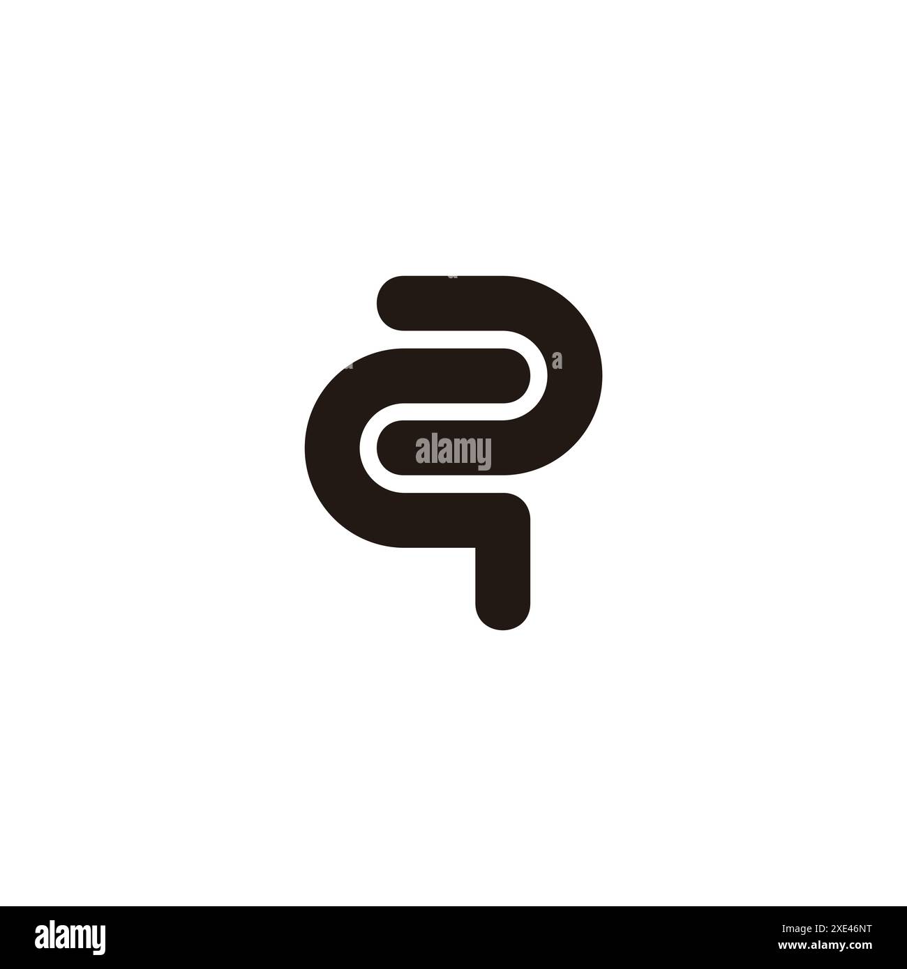 letter qc abstract loop simple geometric logo vector Stock Vector