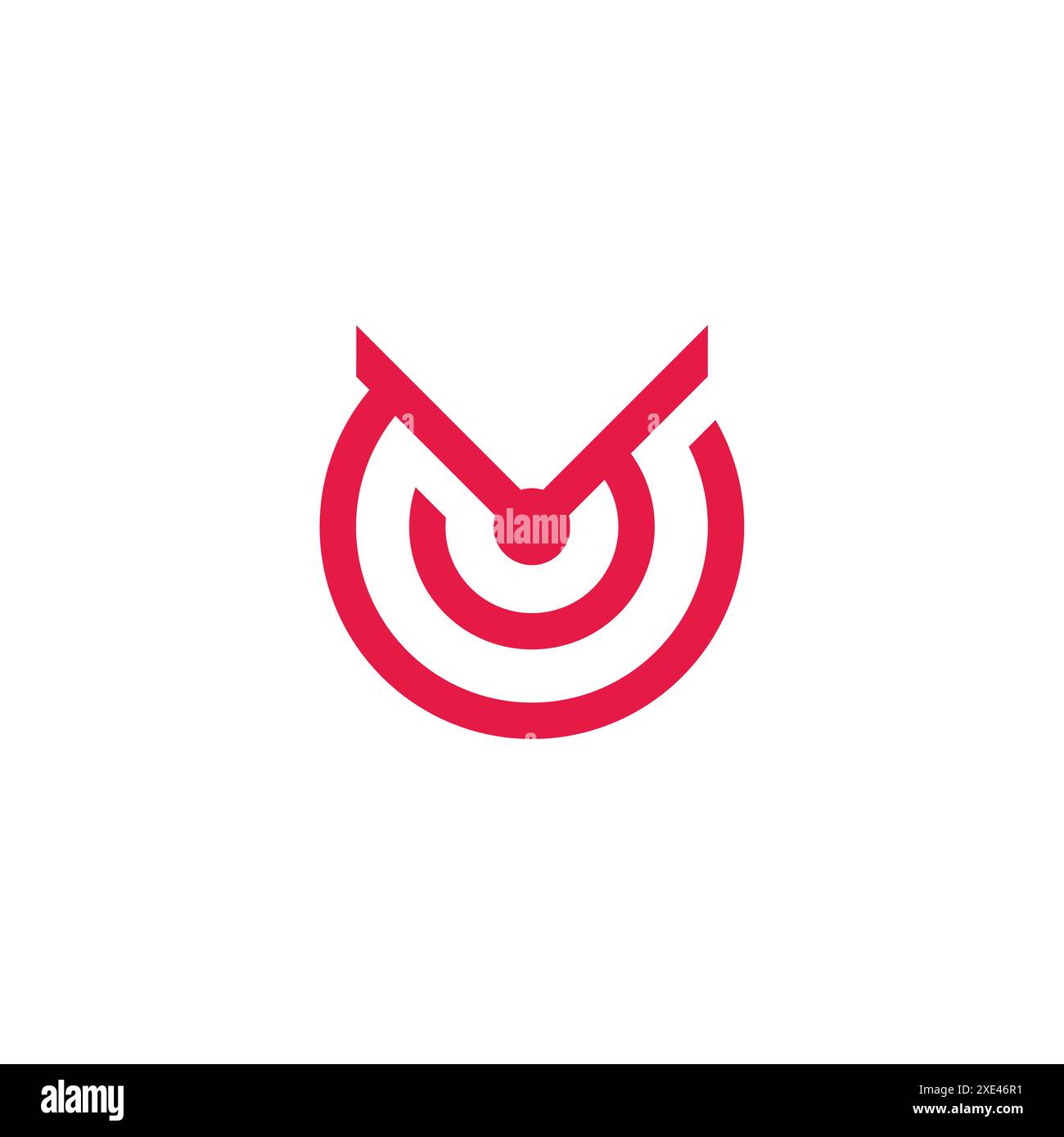 letter m round motion line geometric logo vector Stock Vector