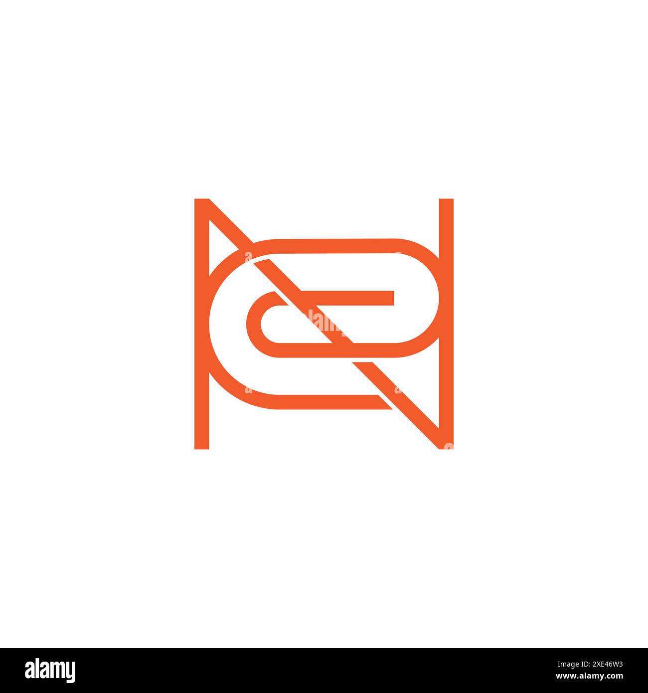 letter ne linked spiral simple logo vector Stock Vector