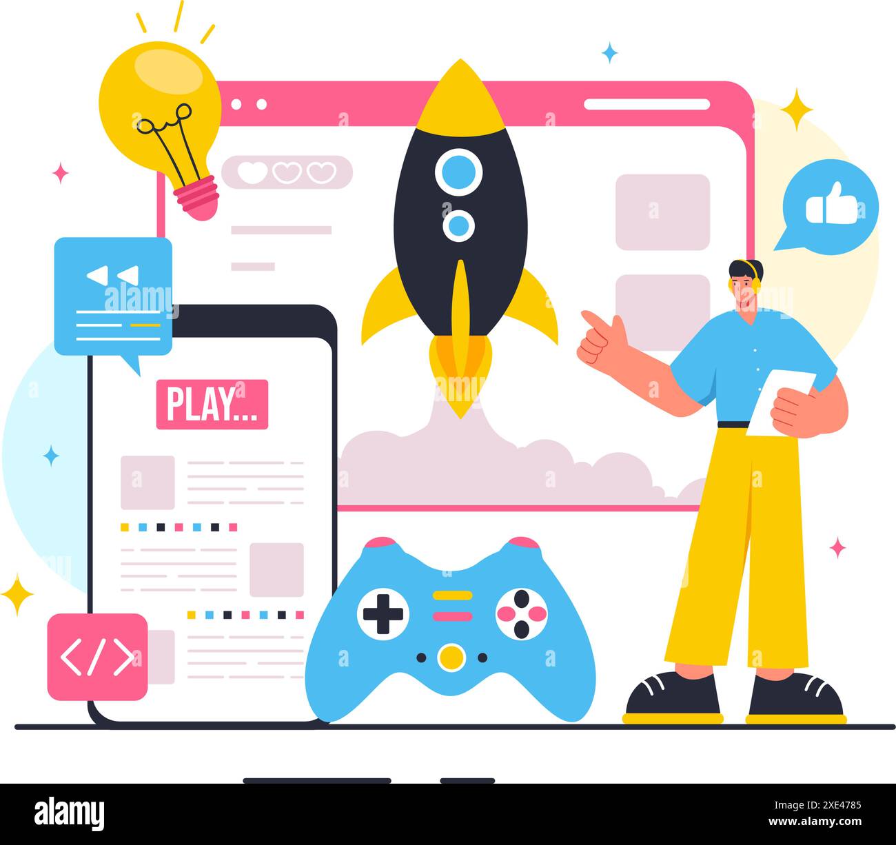Video game programming code Stock Vector Images - Alamy