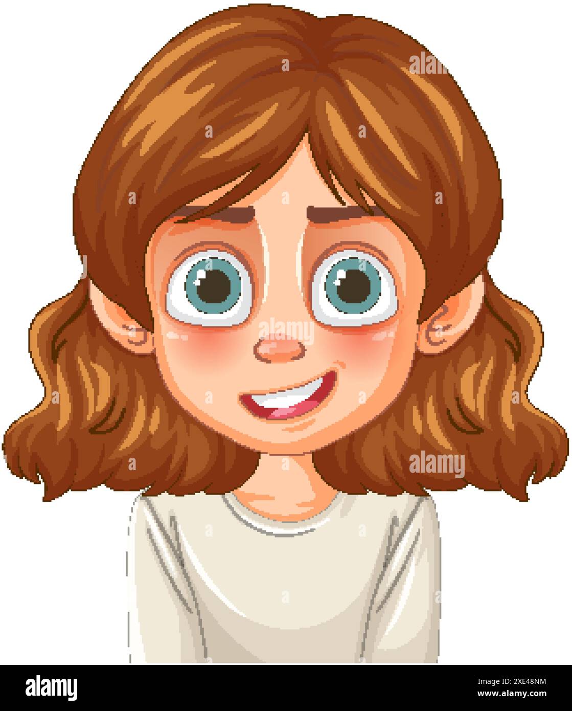 Happy girl with big eyes and smile Stock Vector Image & Art - Alamy