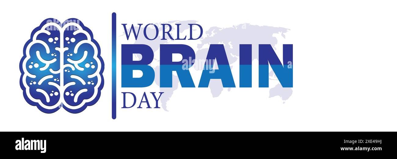 World Brain Day. Suitable for greeting card, poster and banner. Vector