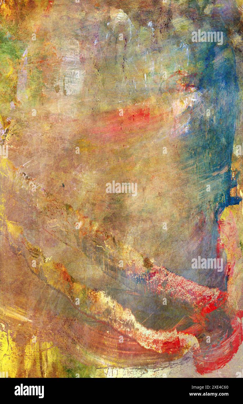 Painting hand made, impasto thick, transparent, oil and acrylic brushwork Stock Photo