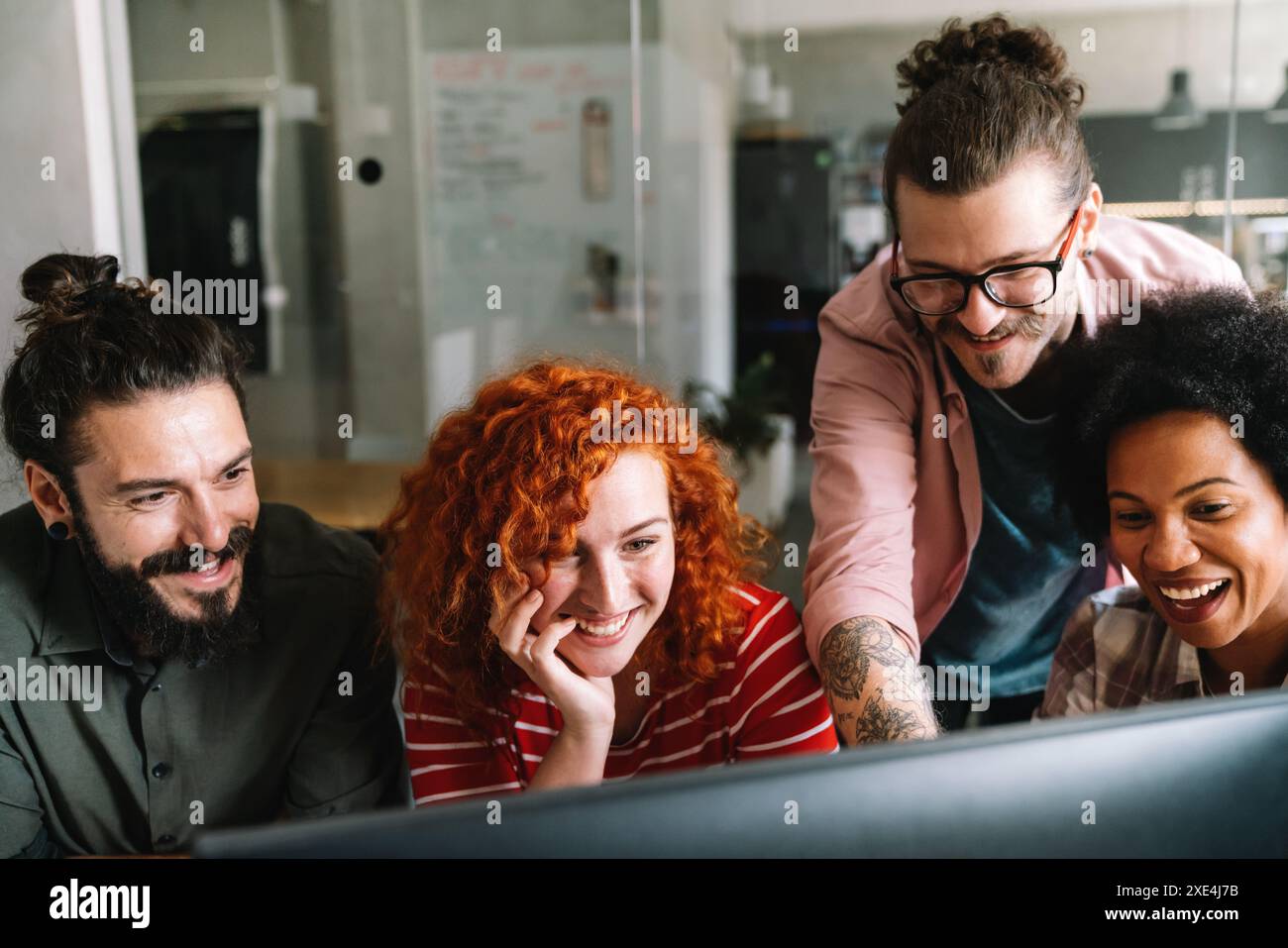 Software engineers working on project and programming in company. Startup business teamwork concept Stock Photo