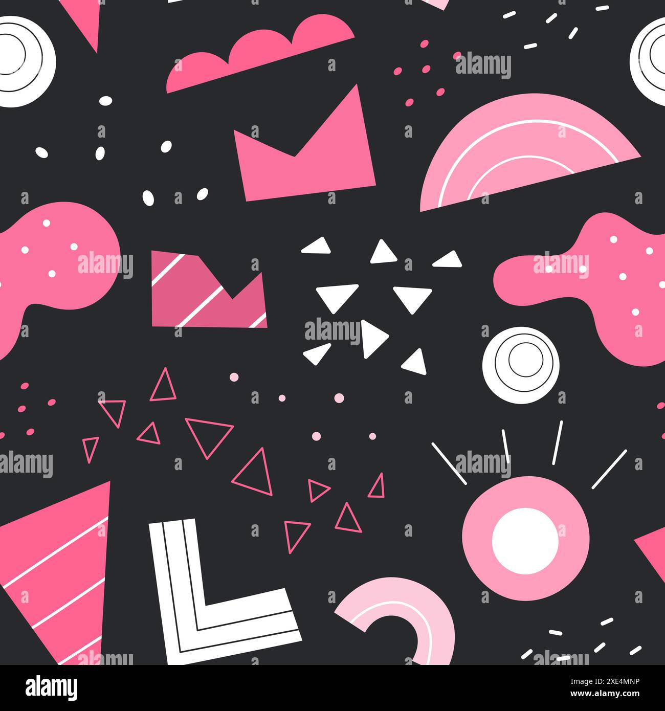 Abstract geometric shapes seamless pattern. Vector Hand drawn various ...