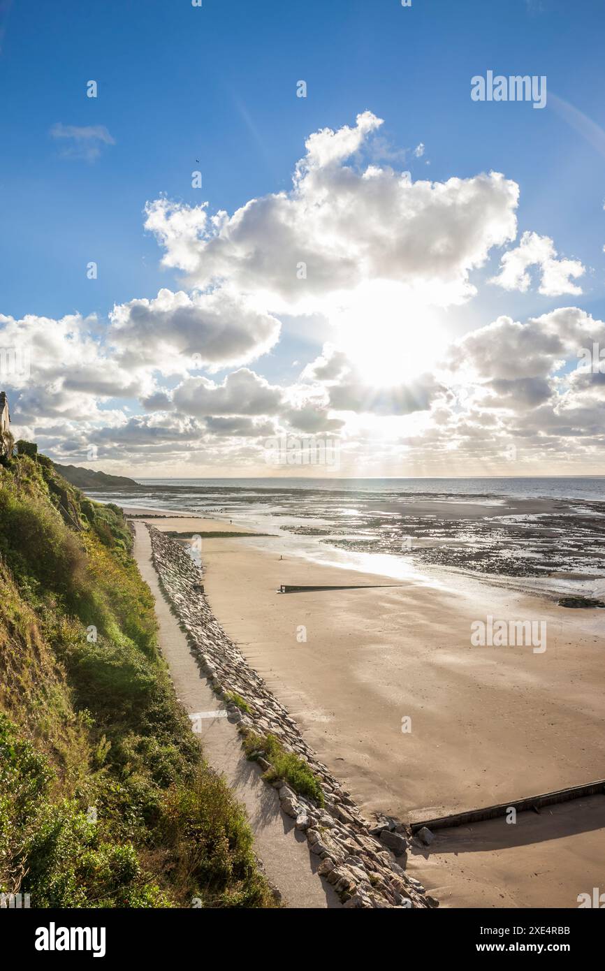 geography / travel, France, Normandy, Plage de Honfleur in evening ...