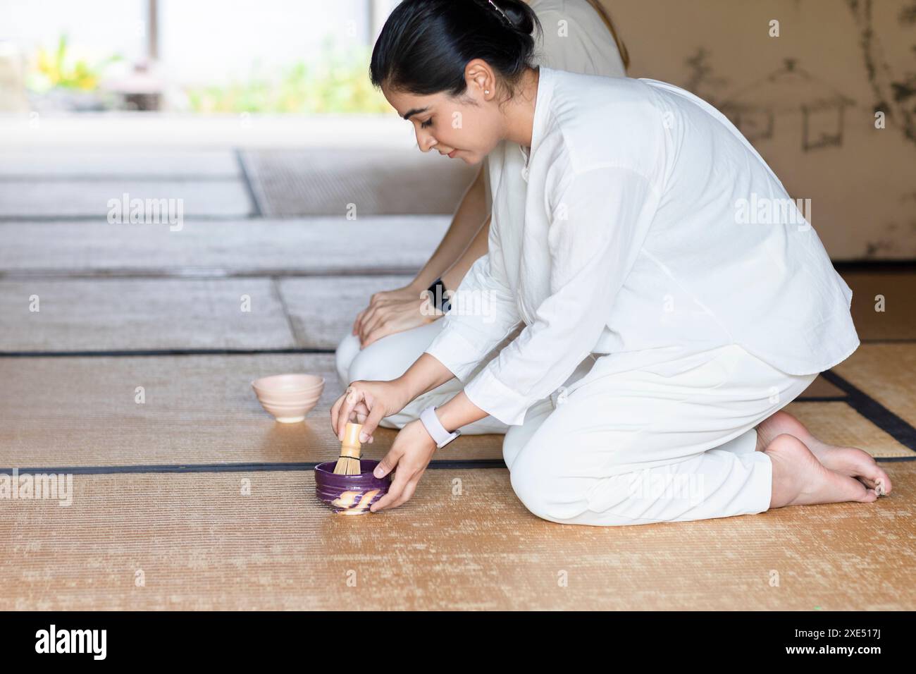 Foreigner bowing Stock Photo