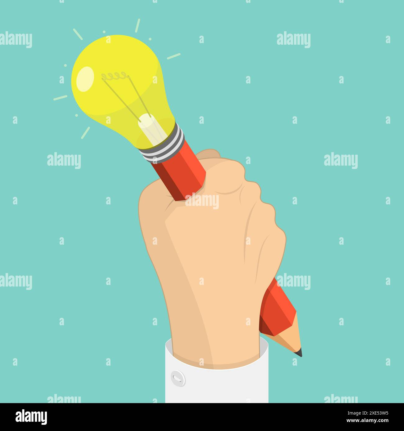 Creative idea flat isometric vector concept Stock Photo