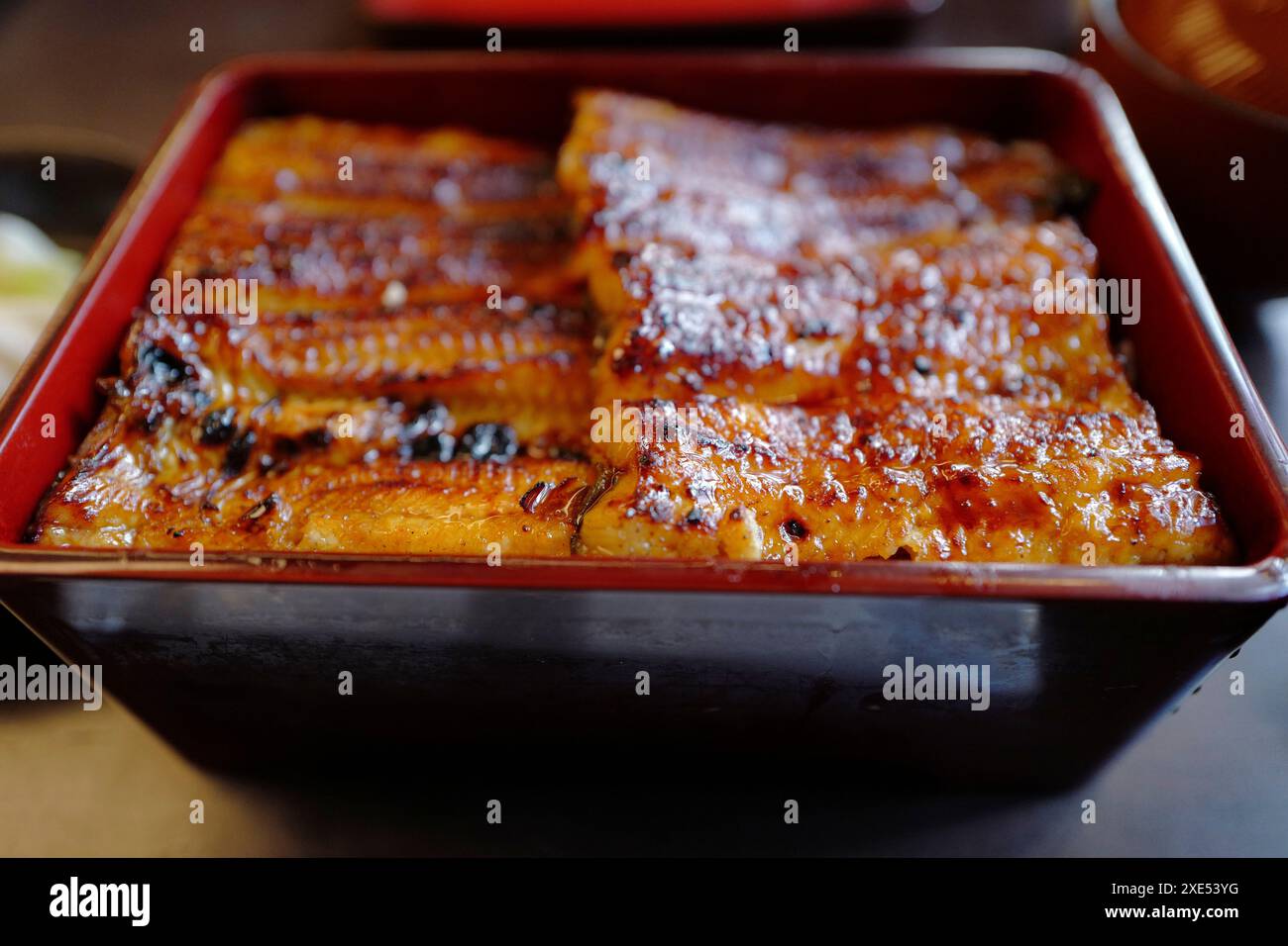 Unaju (rice topped with eel) Stock Photo