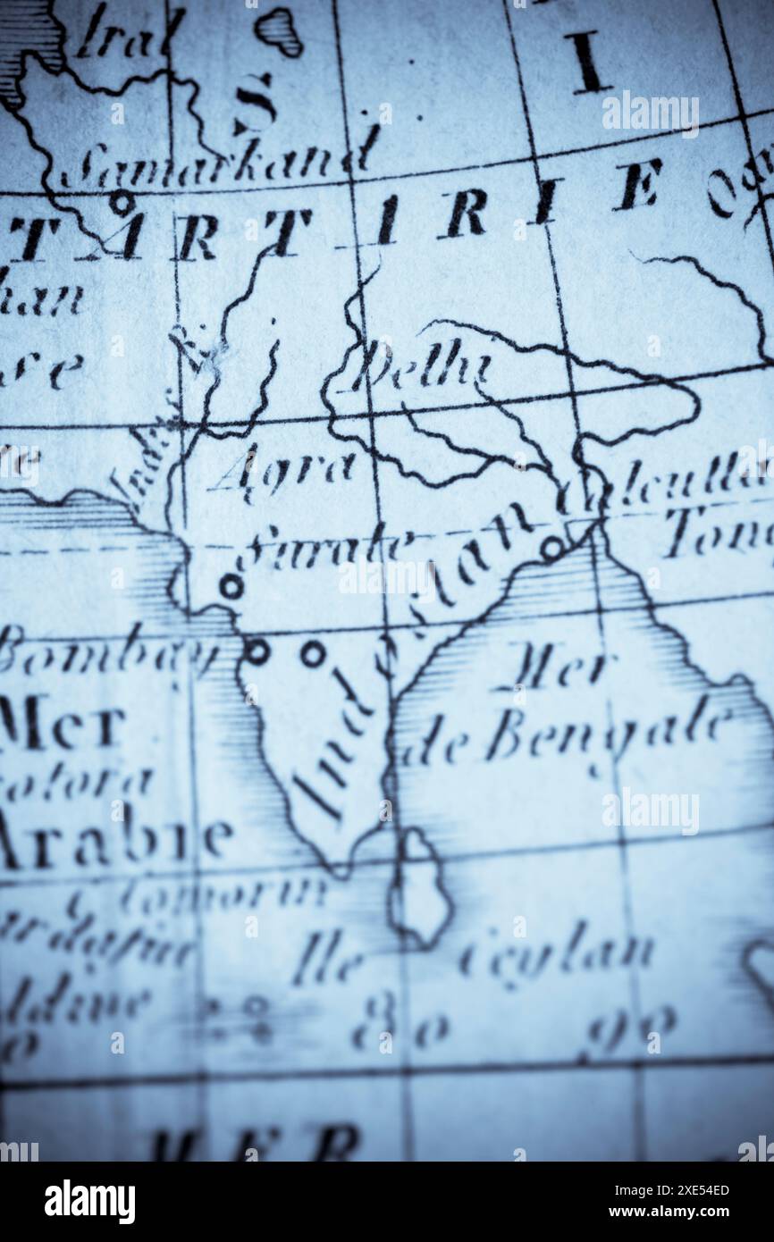 Old map India Stock Photo