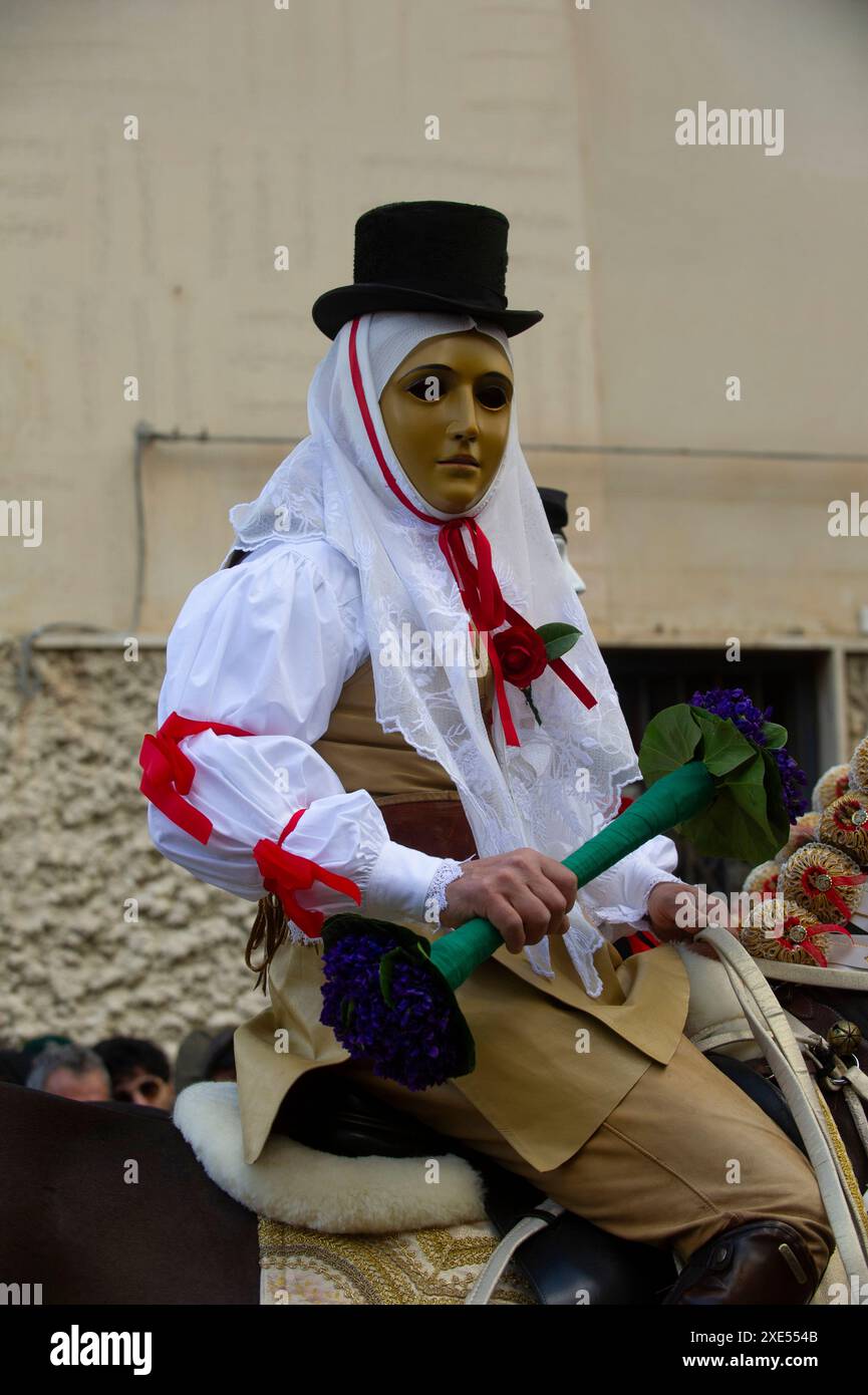 11 February 2024 – Italy, Sardinia, Oristano, During the costume ...